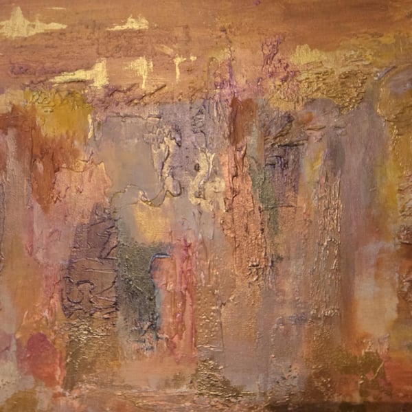 Desert dreams - original abstract acrylic emotional painting on canvas board, te
