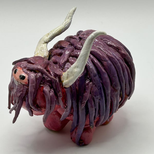 Clay handmade highland cow 