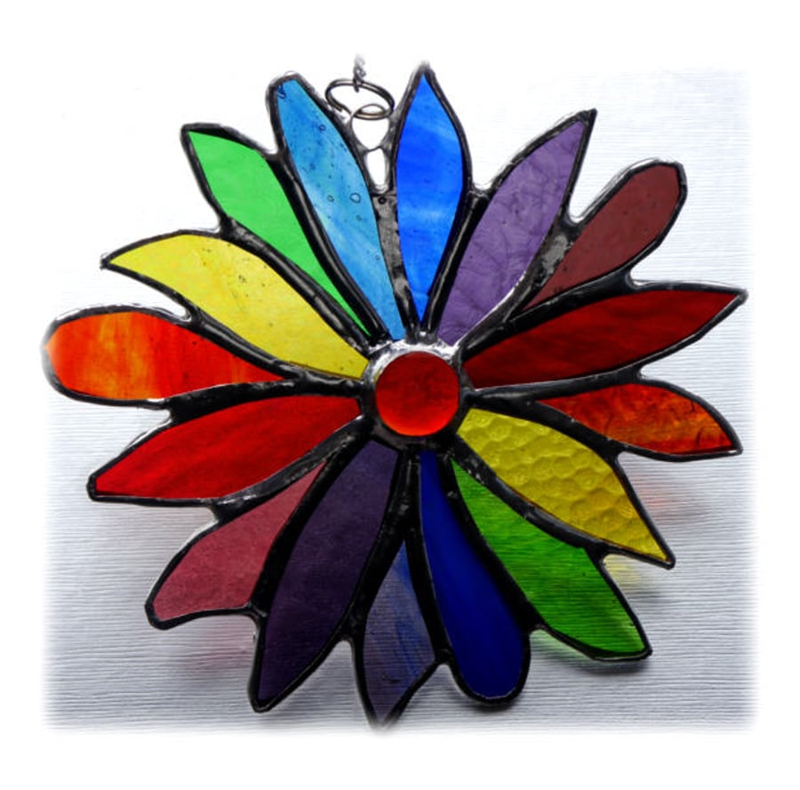 Rainbow Flower Stained Glass Suncatcher 032