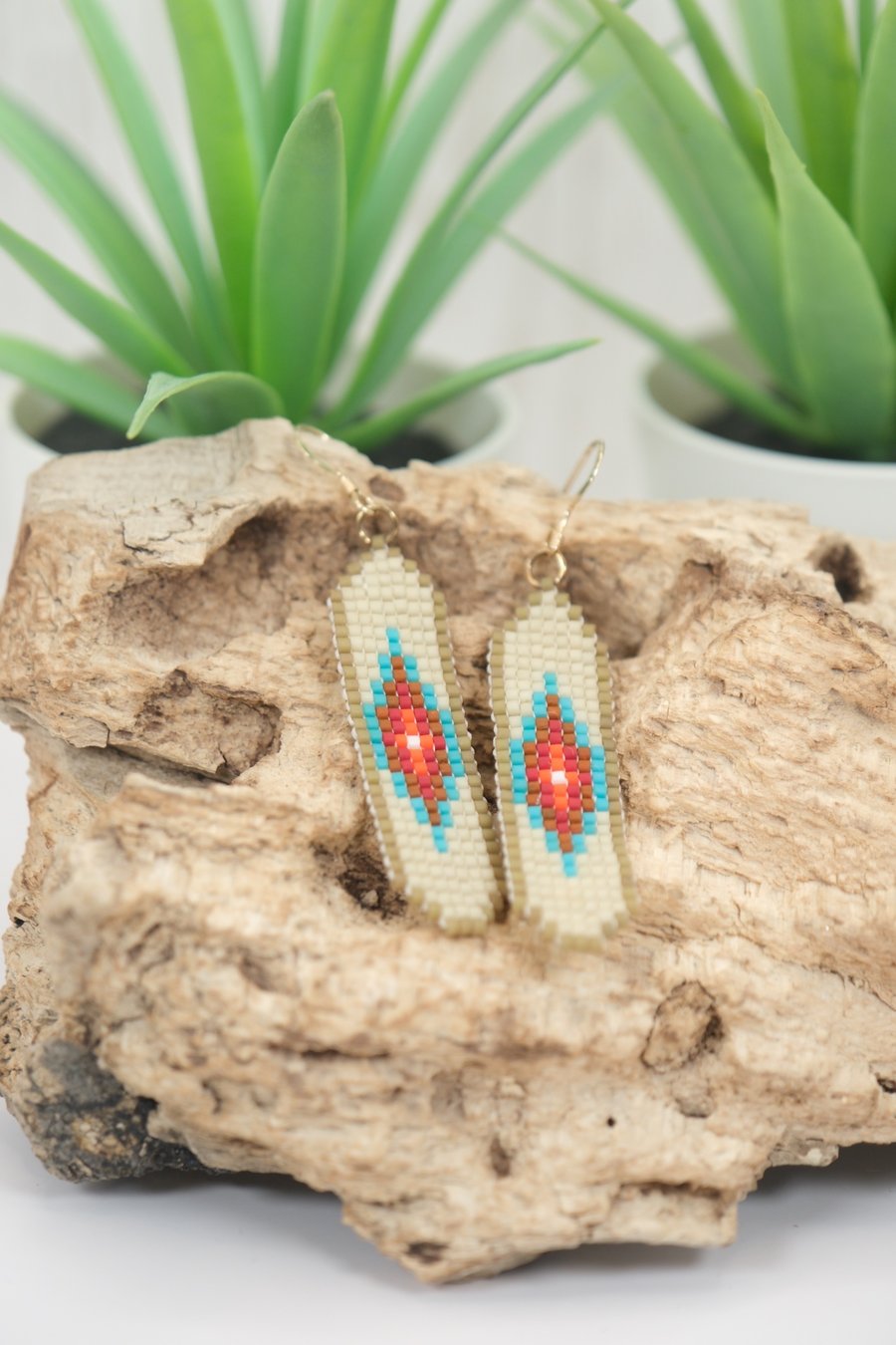 Hand Stitched Native American-Inspired Beaded Earrings