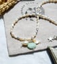 Pearl Necklace - Celestial Amazonite Gemstone Beaded Sterling Silver Necklace