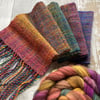Hand dyed, spun and woven scarf Evermore