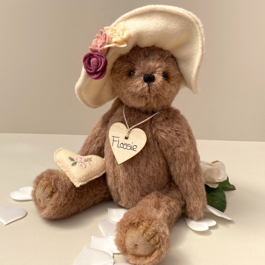 SOLD reserved for GB. Luxury artist bear, alpaca mohair collectable bear