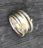 Ocean Wave Stack Ring, silver stack ring, silver and gold ring, mixed metals  - Image 2
