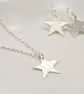 Sterling Silver Hammered Star Drop Earrings - Image 4
