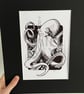 Original A5 Artwork Print - Octopus
