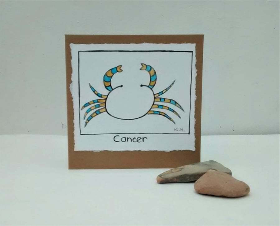 Zodiac Birthday Card, Cancer June 21 to July 22nd
