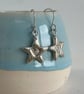 Love Stars - fine silver with sterling silver earwires - Image 2