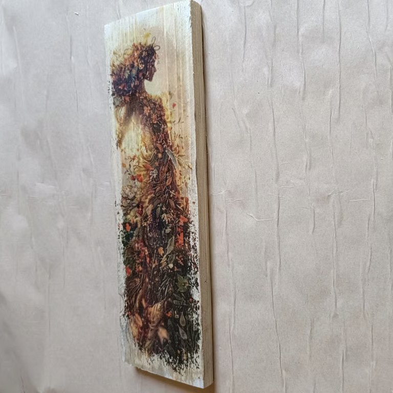 Autumn Forest Spirit Floral Fantasy Portrait Wood Wall Art,
