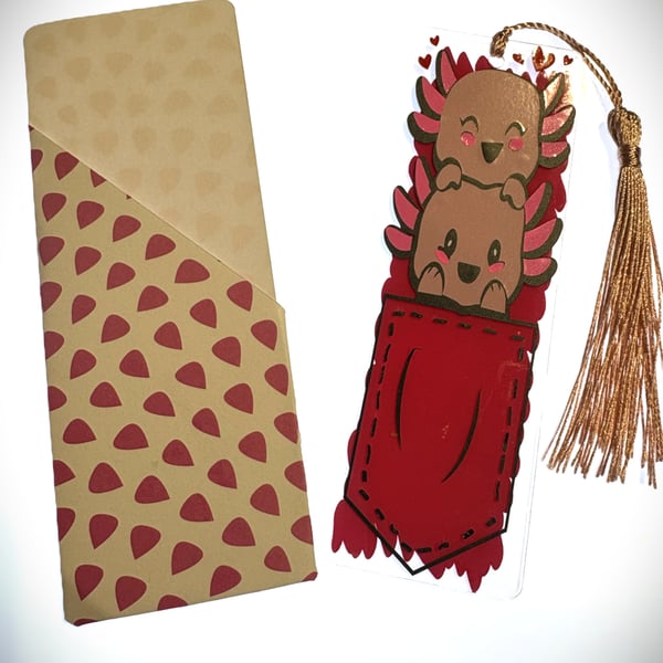 Axolotl Acrylic Bookmark with cover