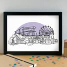 Skegness Landmarks Skyline Art Print