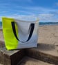 Upcycled Trysail Tote Bag – Large Beach Bag with Blue Number 3 - Image 4