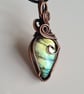 Natural Labradorite & Copper Pendant Necklace Gift Crystal Jewellery Jewelry - Image 2