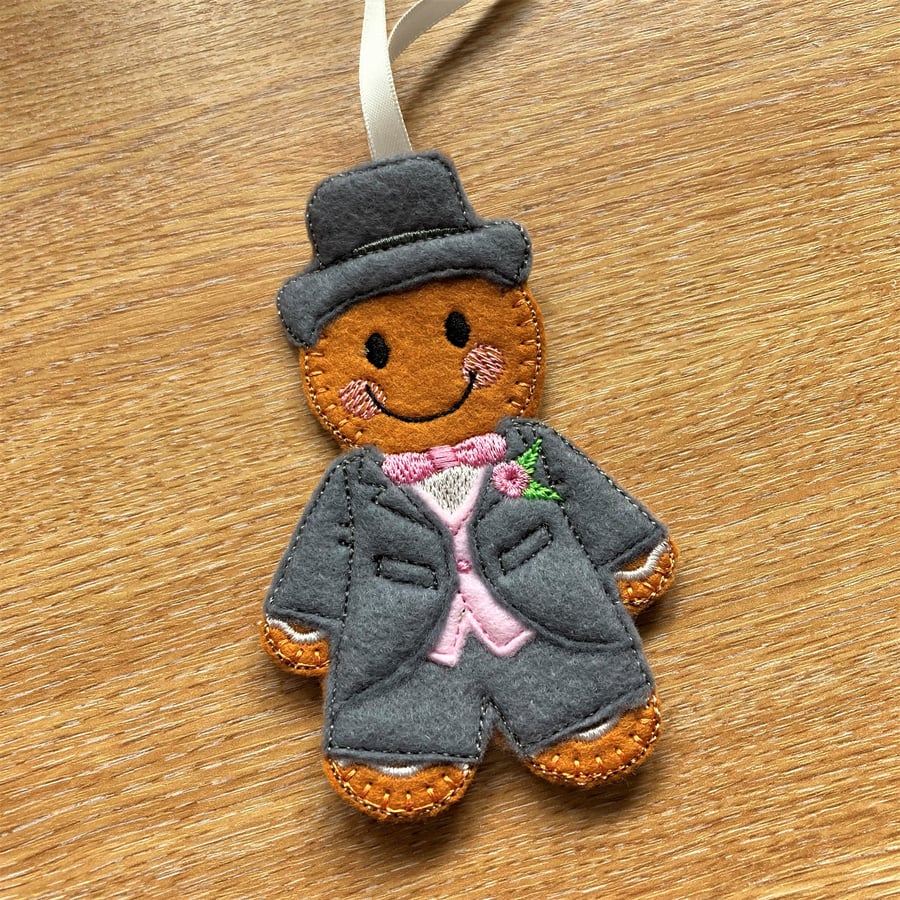 A cute Gingerbread Groom or Best Man - colours can be personalised