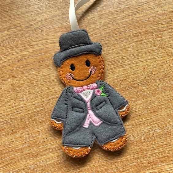 A cute Gingerbread Groom or Best Man - colours can be personalised