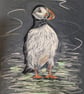 Puffin, an A4 signed print of an original drawing - Image 3