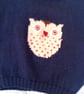 Child's Navy Blue Knitted Jumper with Owl Motif, Child's Jumper, Owl Jumper - Image 3