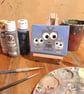 Robot Family Mini Art - small original acrylic painting, gift for geeks - Image 7