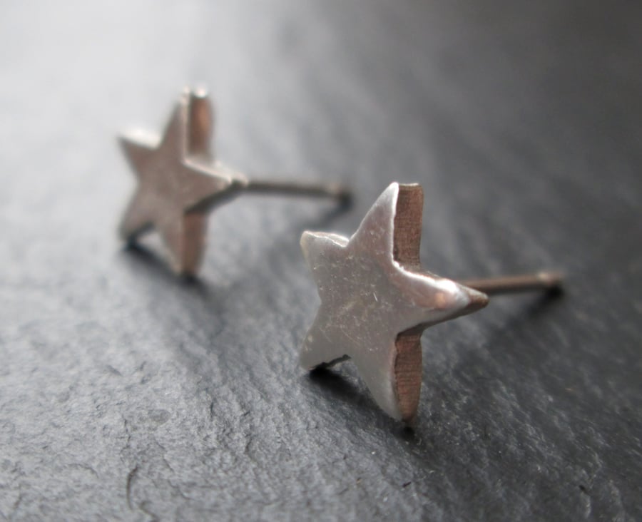 Silver Earrings - Star Studs, Stud Earrings, Fine Silver Jewellery, PMC, Gift