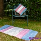 Handmade Leatherette Rainbow Cushions for home or camping. LGBTQIA Flags