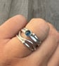 Blue Topaz wave Stack Ring, silver stack ring, topaz stack ring, wave ring, - Image 10
