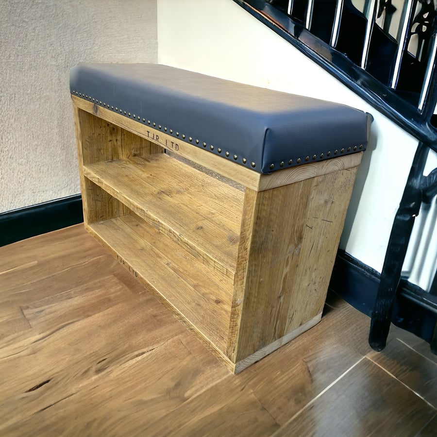 Shoe Storage Unit - Storage Box - Seat - Using Reclaimed Wooden Scaffold Boards 