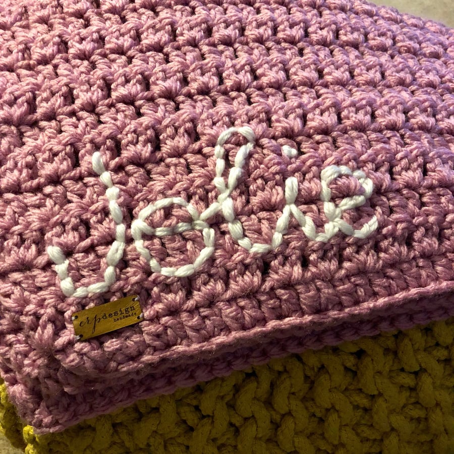 Personalised handmade crocheted baby - pram blankets