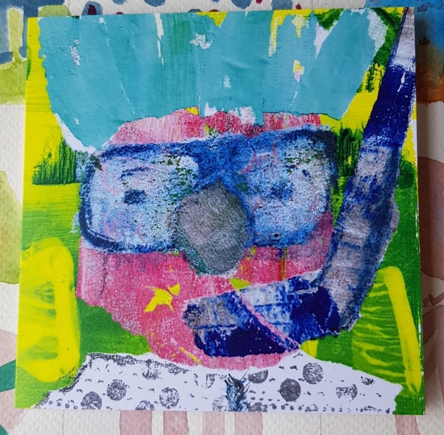 Greeting Card printed from original mixed media art, for your own message