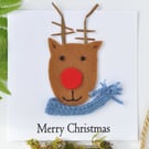 Reindeer handmade Christmas card