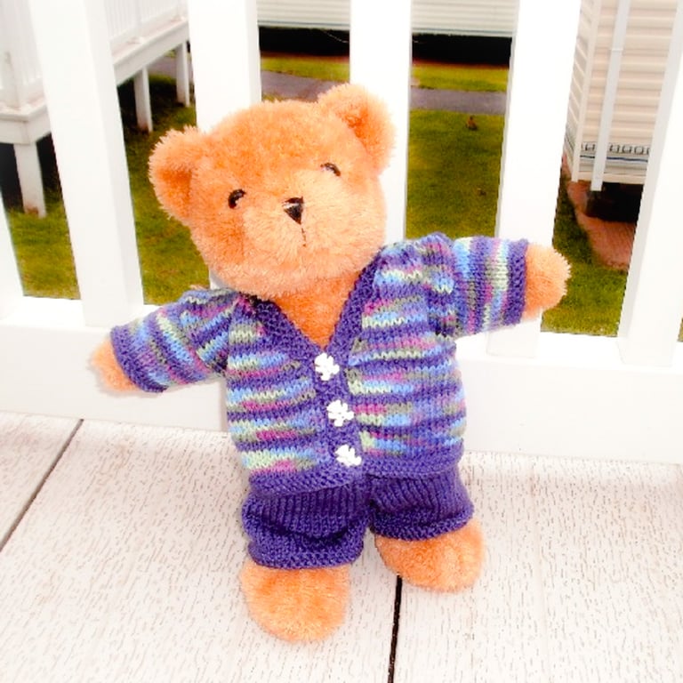 KNITTING PATTERN PDF Teddy in Purple