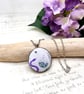 Halloween Pendant Necklace, Purple Snake & Potion Fabric Button Jewellery - Image 9