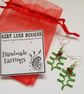 Green Holly Leaf Wire Earrings - Lightweight Christmas Jewellery - Image 3