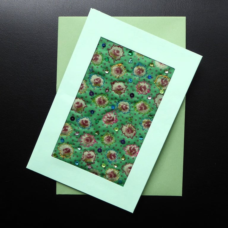 Individually Hand Crafted Textile Blank Card