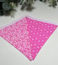 Handmade Fabric Bunting 8 Flags in Bright Pink & White Floral Patterns - Image 5