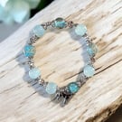 Howling Wolf beaded bracelet, Boho jewellery, mystical jewellery, wolf jewellery