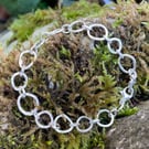Sterling silver handmade freeform chain link bracelet 