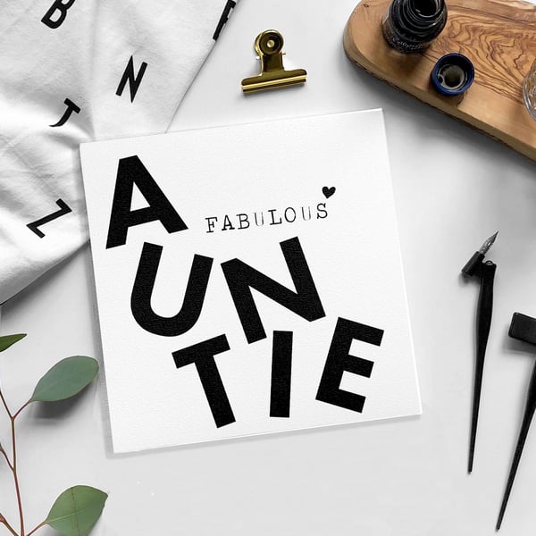 AUNTIE AUNTY Birthday card - Blank card