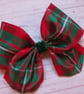 MacGregor Red & Green Tartan Ribbon Hair Bow Clip In  - Image 2