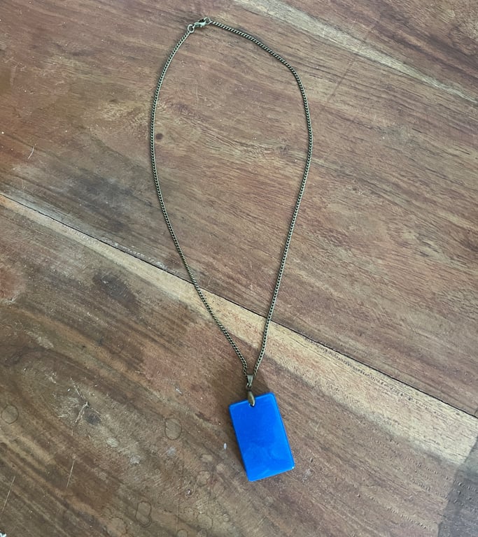 'Naomi' Blue Rectangle Pendant