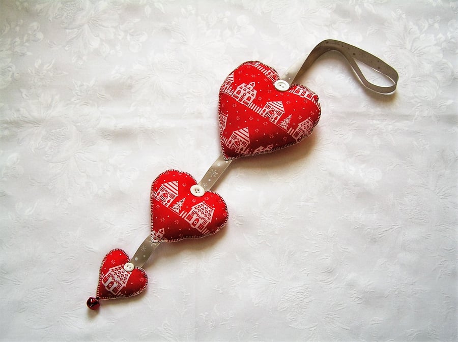 Christmas hanging heart decoration