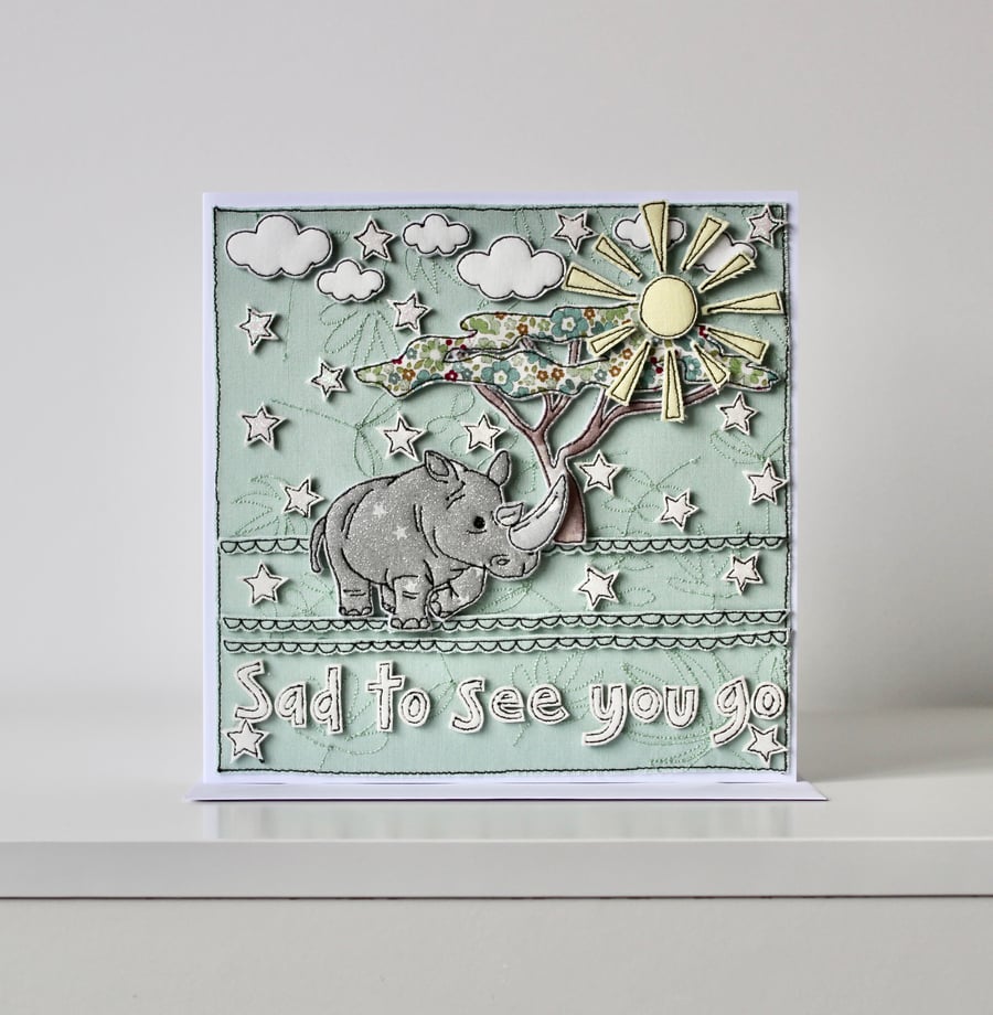 Special Order for Joanne - 'Sad to See You Go' - Handmade Blank Card