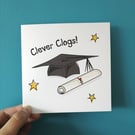 Graduate Card, student, graduation card, getting a degree card, clever clogs