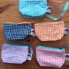 Summer seconds - Five Gingham Cotton pouches - super cute
