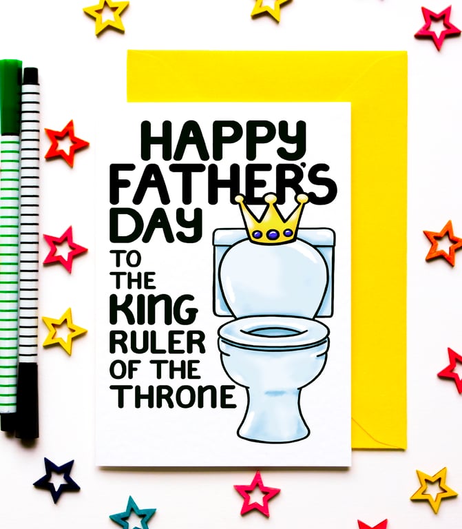 Funny Fathers Day Card, Toilet Joke Father's Day Card For Dad, Grandad, Him