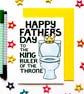 Funny Fathers Day Card, Toilet Joke Father's Day Card For Dad, Grandad, Him
