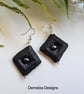 Lava Rock -Lava Stone & Peacock Freshwater Pearl Earrings. - Image 8