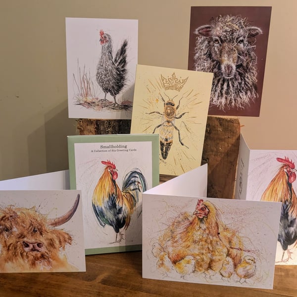 Smallholding, a selection pack of 6 themed cards