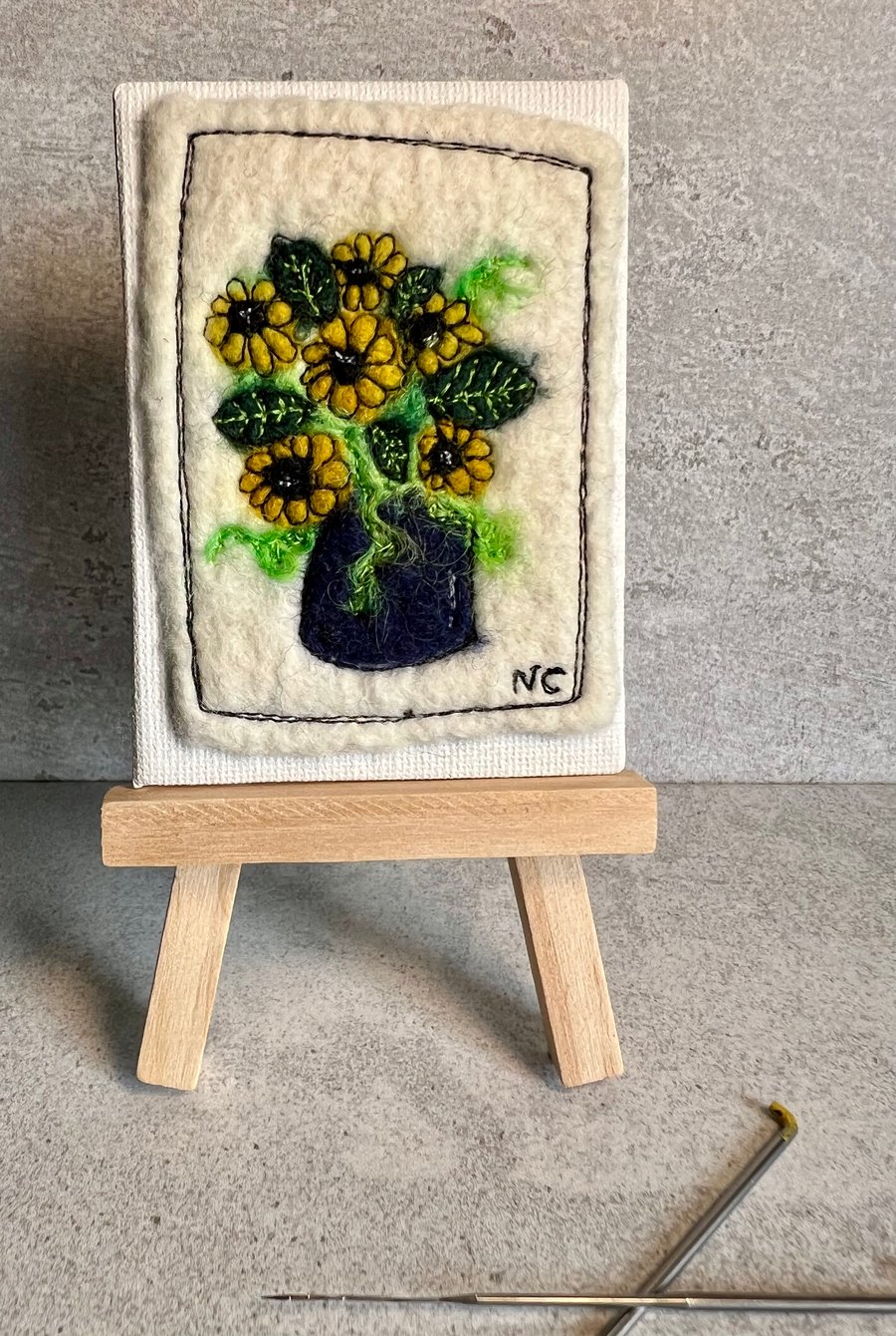 Mini sunflowers in vase