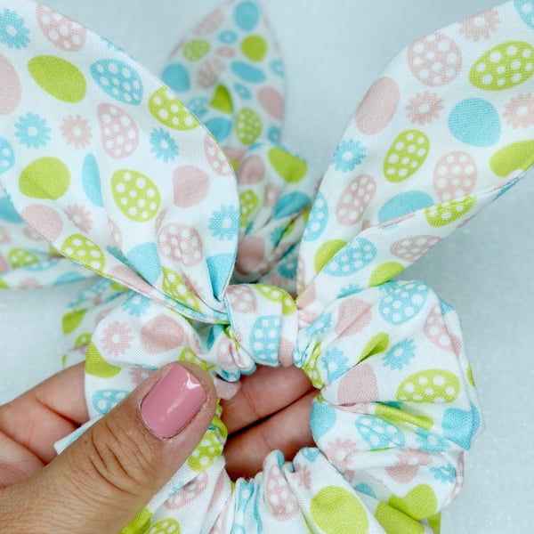 Spring Easter Bunny Scrunchies, Scrunchies with Bow