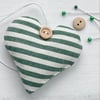 SALE ITEM - FOREST GREEN STRIPED HEART - lavender